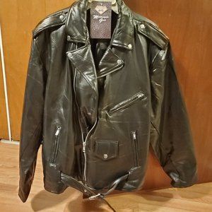 Black Leather Moto Jacket 2X